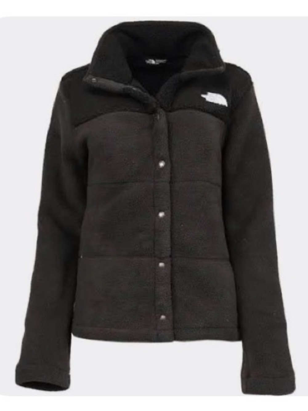 The North Face Gemma Olive Green Fleece Snap Jacket With Hood